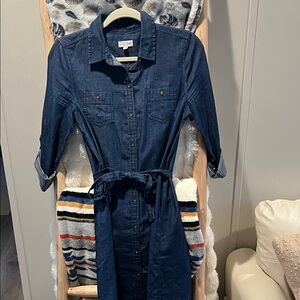 Maison Jules Dark Blue Denim Shirt Dress